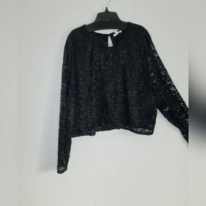 Maurices Size 4 Long Sleeve Lace Crop Top